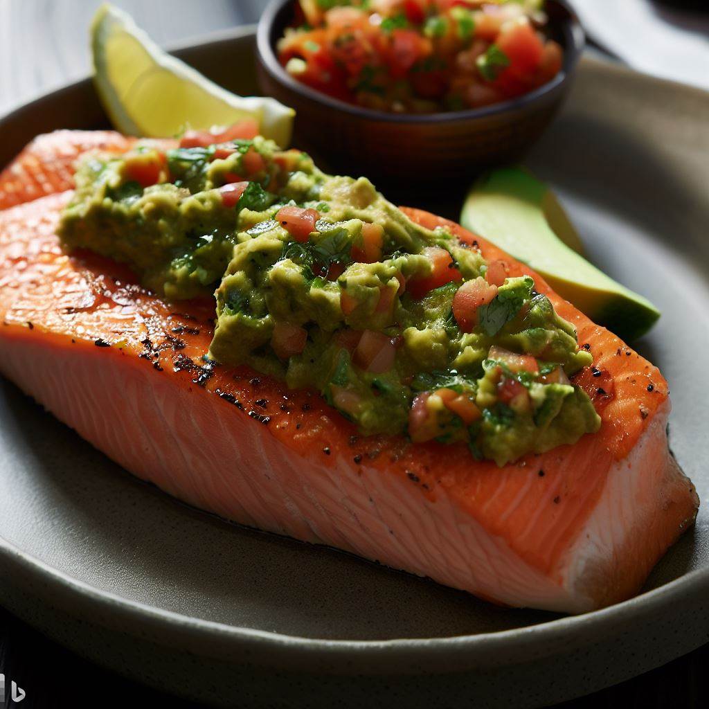 Baked Salmon with Avocado Salsa